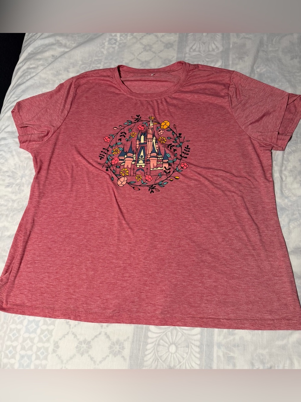 Pink Graphic Castle Tee size 3xL